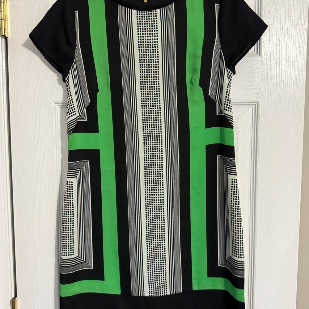 Vince Camuto Black and Green Mini Dress